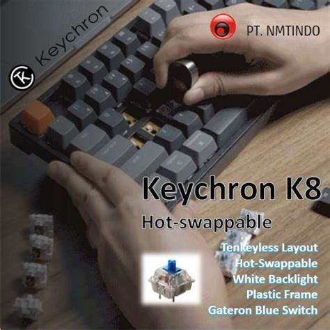Promo Keychron K8 Hot Swappable Blue Switch White Backlight Plastic Frame Diskon 33 Di Seller