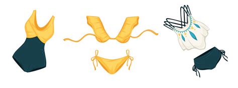 Green Bikini Separated Swimwear Swimsuit Vector Image