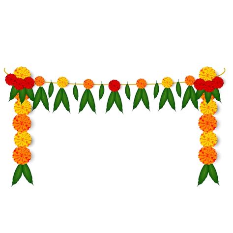 Premium Vector Vector Illustration Of Marigold Flowers And Mango