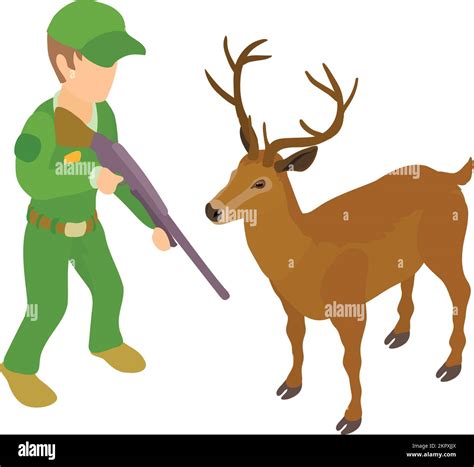 Clipart Of Man Hunting Deer