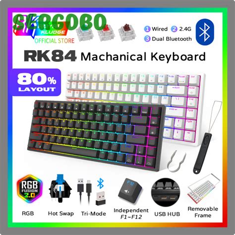 Wueo Rk Royal Kludge Rk Rgb Triple Mode Mechanical Keyboard Bt G Usb C Hot