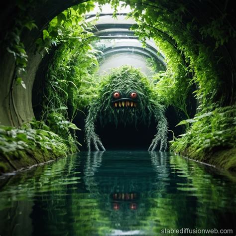 Water Tunnel Plant Monster Stable Diffusion Online