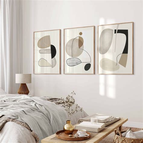 Set Of Mid Century Beige Pastel Nude Minimalistic Modern Etsy