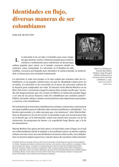 Pdf Identidades En Flujo Diversas Maneras De Ser Colombianos