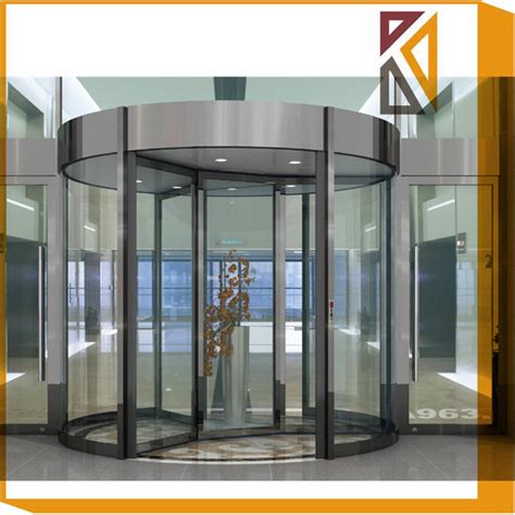 Automatic Glass Revolving Door With Presence Sensor Safety Automatic Revolving Door And