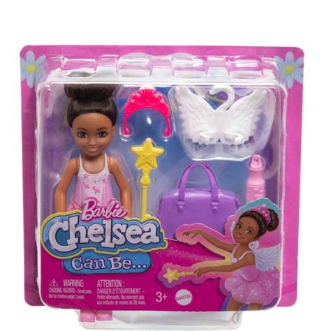 Barbie Chelsea Ballerina Doll Accessories Set Career Themed Brunette Small Doll HTK31