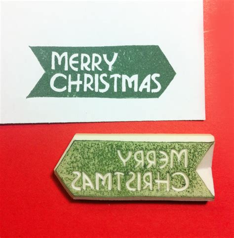 Merry Christmas Rubber Stamp Merry Christmas Stamp By Thekeris