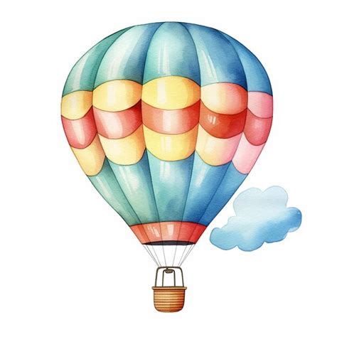 Premium Photo Vibrant Watercolor Whimsical Hot Air Balloon Clipart