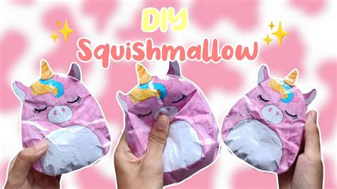 DIY Unicorn Squishmallow Paper Squishy Aesthetic Unicorn Easy DIY