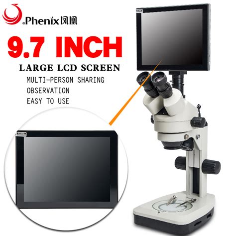Trinocular Zoom Digital Microscope with Camera and 9.7inch LCD Screen ...
