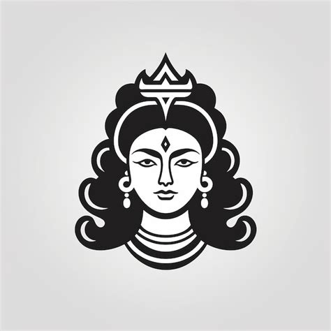 Premium Ai Image Illustration Of Devi Line Icon In White And Black