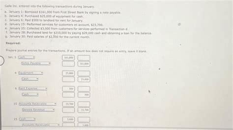 Solved Galle Inc Entered Into The Following Transactions Chegg