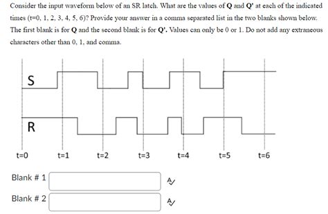 Solved Consider The Input Waveform Below Of An SR Latch Chegg