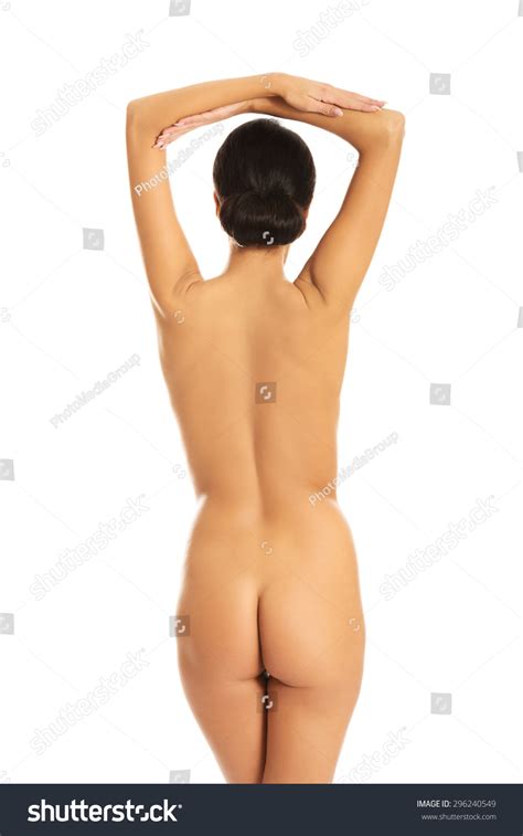 Slim Nude Woman Standing Stretching Arms Stock Photo Shutterstock