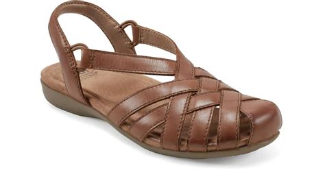 Earth Berri Woven Casual Round Toe Slingback Sandals In Brown Lyst