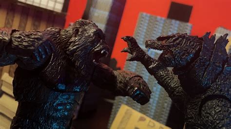 Godzilla Vs Kong ~ Epic Stop Motion Battle Youtube