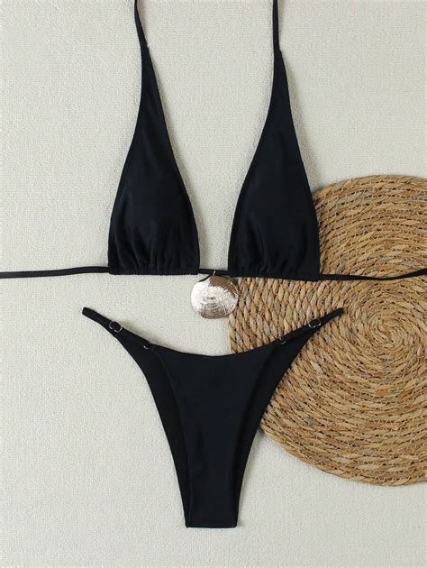 Women S Solid Color Sexy Bikini Swimsuit SHEIN UK