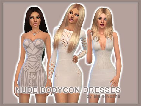 Nude Bodycon Dresses The Sims Catalog
