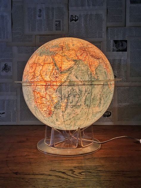 Vintage World Globe Light Replogle Time Life Illuminated Etsy