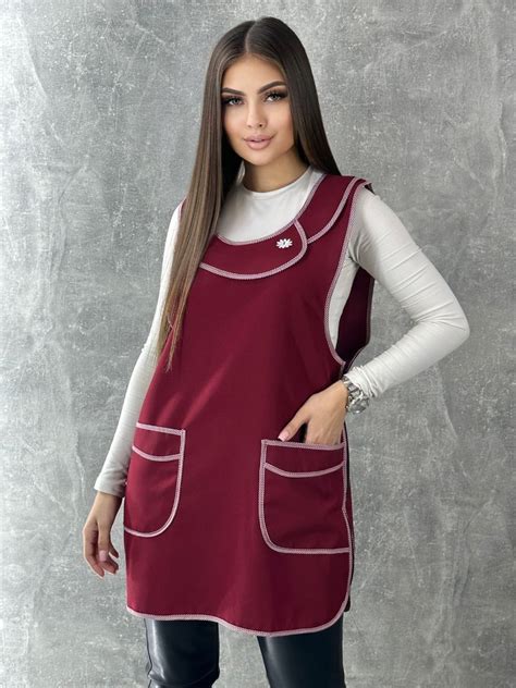 Фартук рабочий Цветочек Габардин, халат сарафан универсальный с ...