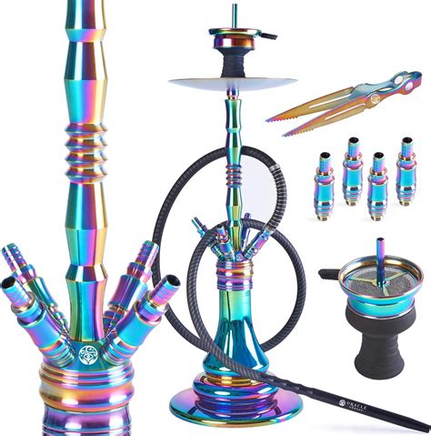 Oracle Hookah® Rainbow Shisha Set Regenbogen 72cm Edelstahl Shisha 4