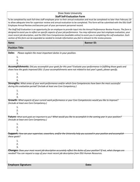 50+ Self Evaluation Examples, Forms & Questions ᐅ TemplateLab