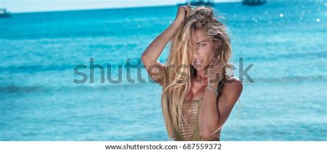 Sexy Attractive Blonde Lady Posing Fashionable Stock Photo Shutterstock