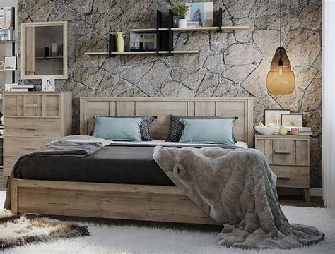 Кровать двуспальная дерево 180х200 см дуб серый крафт "Скандика 306 ...