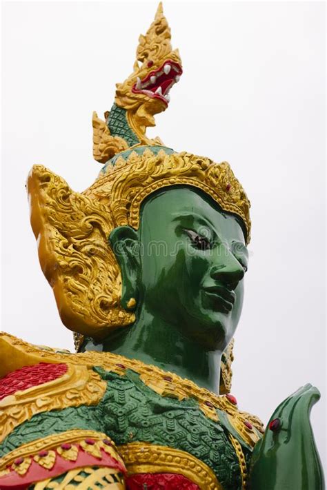 A Photograph Of The Head Of One Of The Four Heavenly Kings Stock Image
