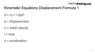 Kinematic equations | PPT