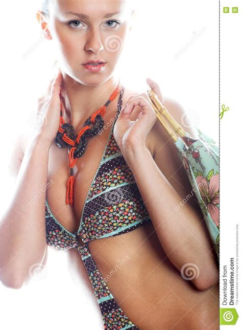 Smiling Woman With A Bikini Stock Photo Image Of Beach Luxury