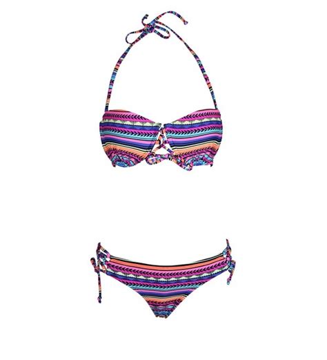 Bikini Swimsuit Push Up Vintage Swimsuit Stripe S CO YKOE ER