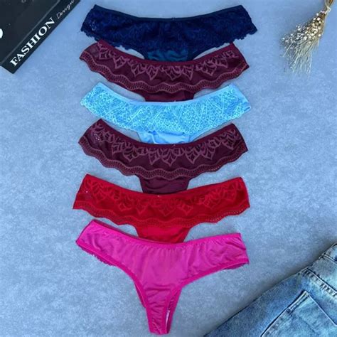 Kit Calcinha Fio Dental Renda Sexu Lingerie Feminina Luxo Mercadolivre