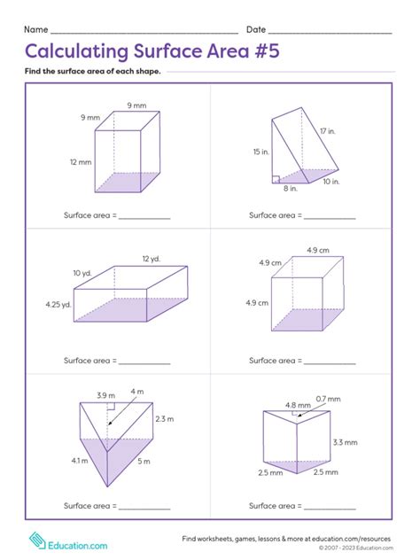 Calculating Surface Area 5 | PDF