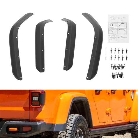 New Fender Flares Extensions Set Compatible With Jeep Gladiator Jt 2020 2023 Models Fender