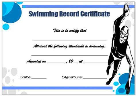 Free Swimming Certificate Templates Printable Word Documents