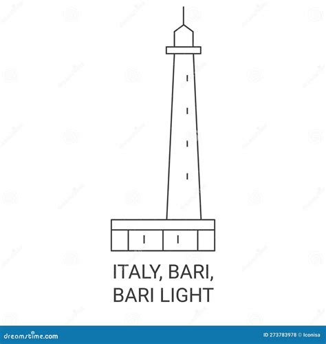 Italy Bari Bari Light Travel Landmark Vector Illustration Stock