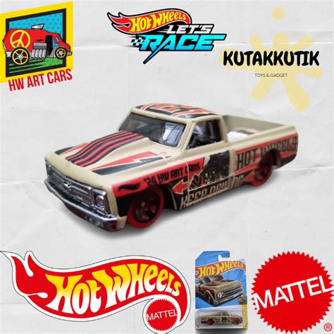 Hot Wheels Car Pickup Truck Chevy C Beige Brown Keep Driving Lot D HW Art Cars