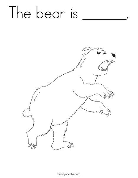 The Bear Is Coloring Page Twisty Noodle