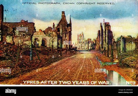 Ypres Belgium After Two Years Of War Ww1 Stock Photo Alamy