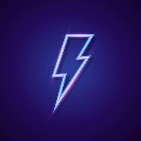 Premium Vector Vector Energy Lightning Bolt Logo Neon Style For