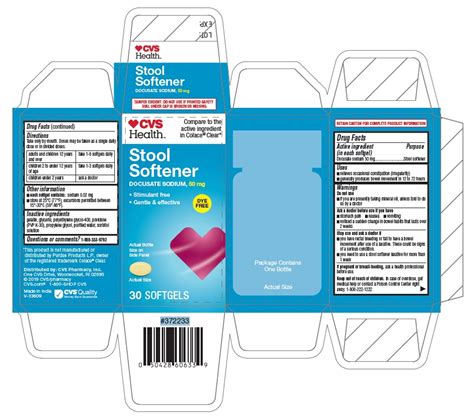 Buy Docusate Sodium Cvs Health Stool Softener Clear 50 Mg1 From Gnh