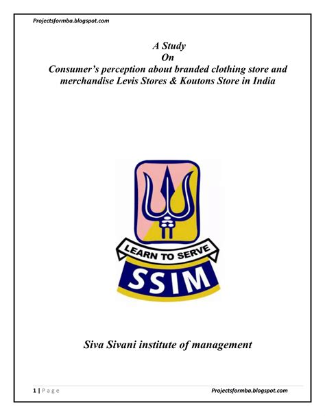 A study on consumer’s perception about branded clothing store and