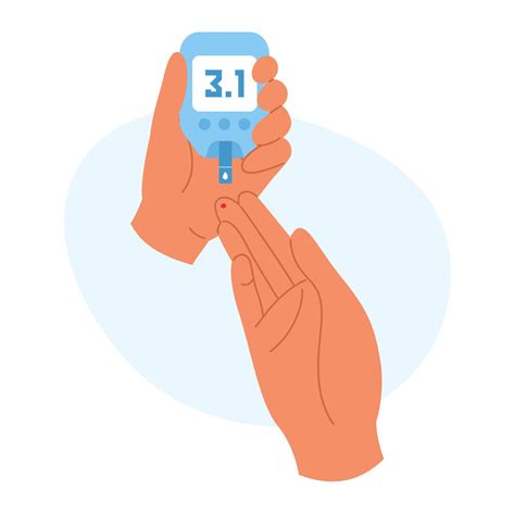 Pricking finger for blood glucose test with glucometer. Diabetes
