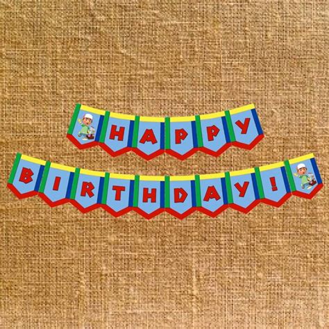 Handy Manny Happy Birthday Banner Digital File Instant Etsy