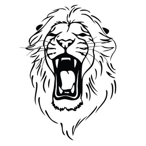 Free Black And White Roaring Lion, Download Free Black And White ...