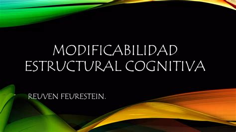 Modificabilidad Estructural Cognitiva Ppt