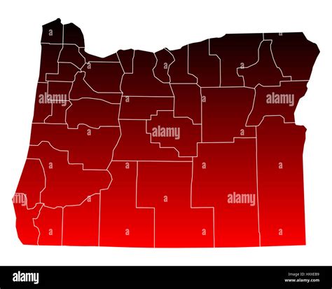 Map Of Oregon Stock Photo Alamy