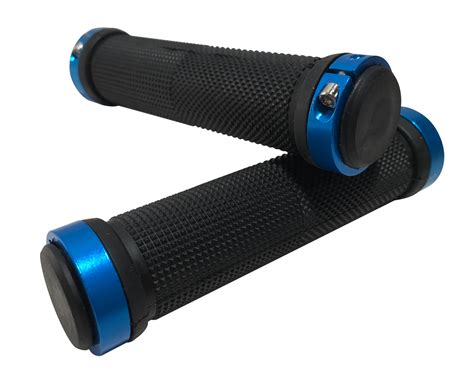 double lock  blue bike grips mtb bmx mountain bike handlebar grips