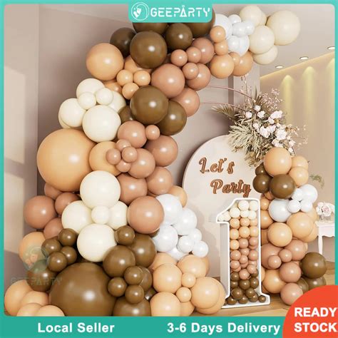 Pcs Brown Balloon Garland Set Retro Khaki Ivory Nude Balloon Arch For Birthday Party